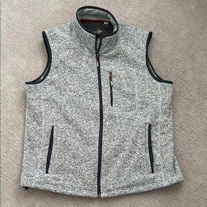 Orvis Gray Marled Sleeveless Fleece Vest with Black Trim
